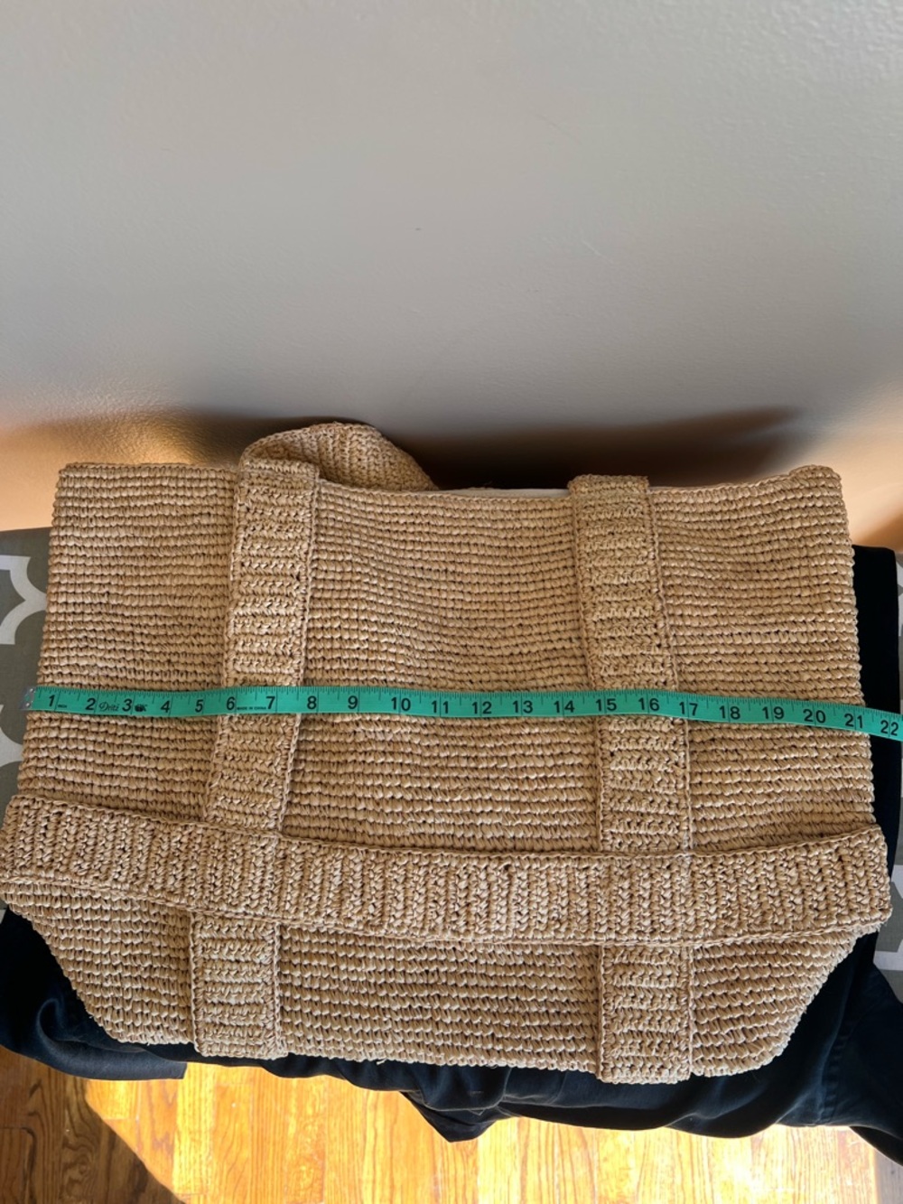 Hatattack Straw Tote Beach Bag - Natural Beige & Cream - Picture 7 of 9